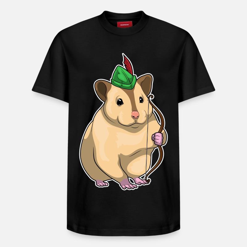 Hamster Archer Bow - T-shirt unisexe décontracté en coton Supima – de SPREAD - noir