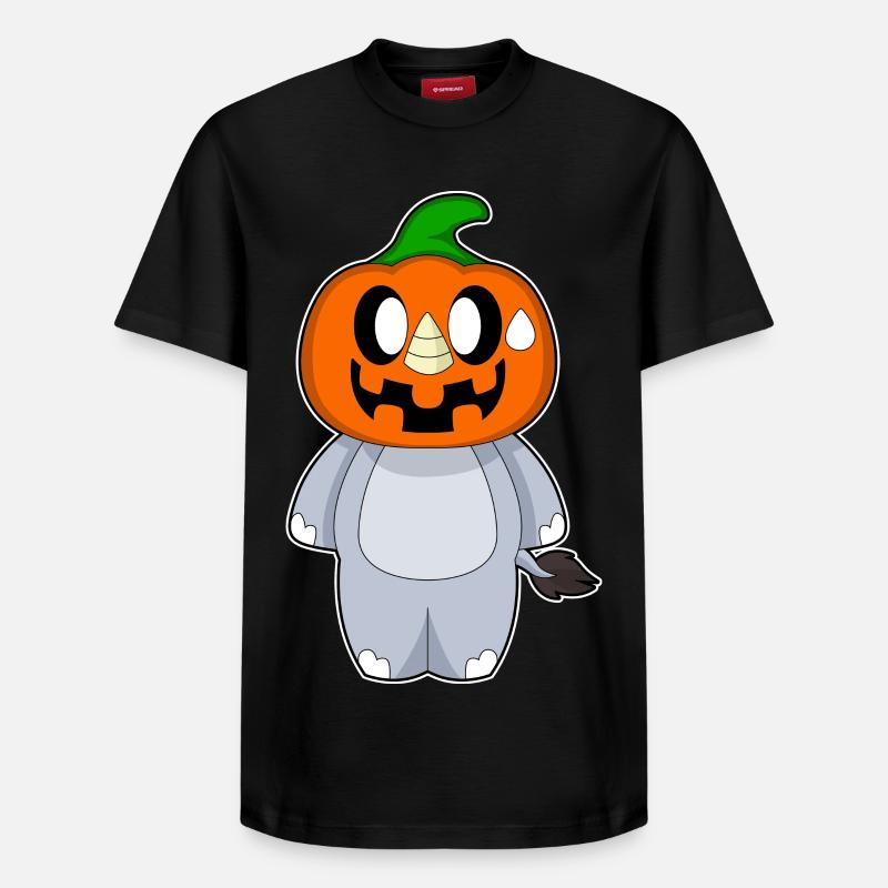 Hippopotame Halloween citrouille - T-shirt unisexe décontracté en coton Supima – de SPREAD - noir