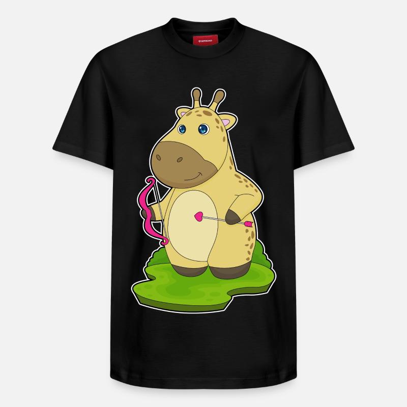 Arc d’archer girafe - T-shirt unisexe décontracté en coton Supima – de SPREAD - noir