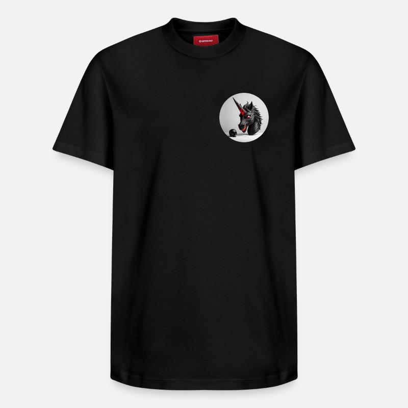 Dämonisches Einhornkopf-Design - Relaxed Unisex Supima Cotton T-Shirt – von SPREAD - Schwarz