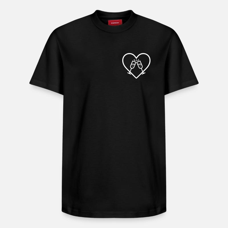 Funkelnde Gläser Herz Toast Bubbles - Relaxed Unisex Supima Cotton T-Shirt – von SPREAD - Schwarz