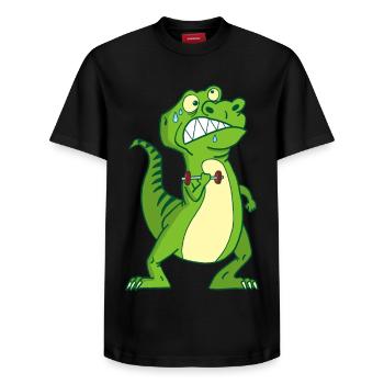 La force du tyrannosaure - T-shirt unisexe décontracté en coton Supima – de SPREAD - noir - Devant - AI Model Female 172 light (172cm) & AI Model Male 178 light (178cm)