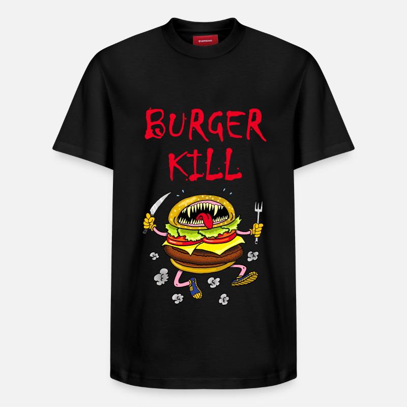 Hamburger carnivore - T-shirt unisexe décontracté en coton Supima – de SPREAD - noir