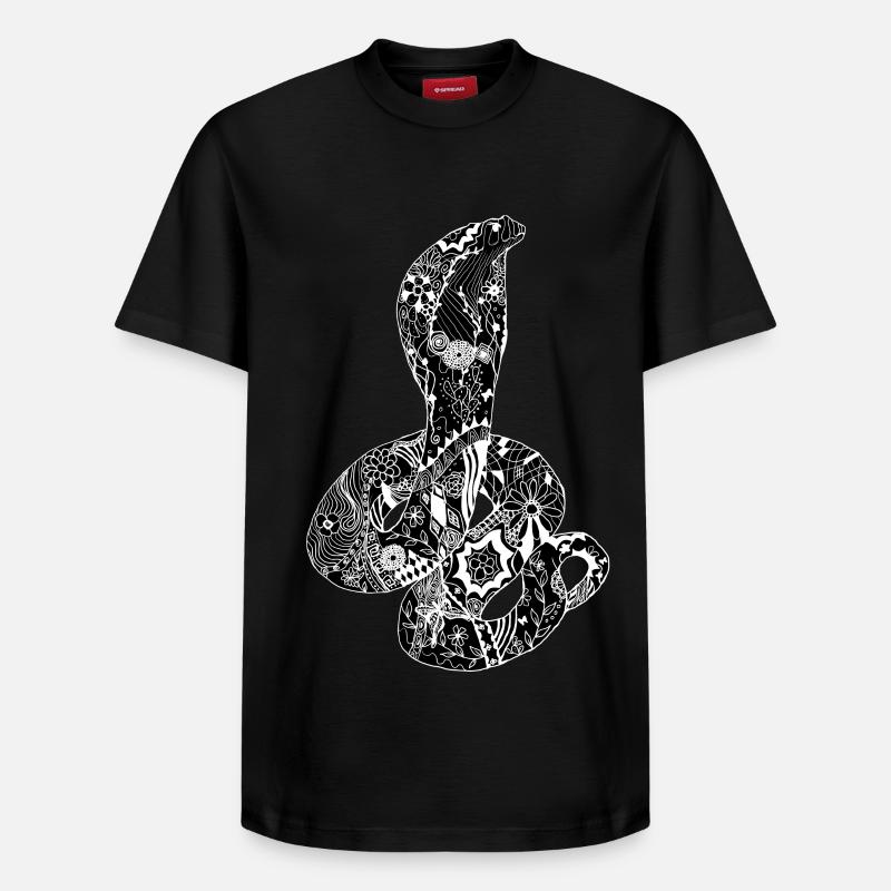 Patchwork Cobra - Relaxed Unisex Supima Cotton T-Shirt – von SPREAD - Schwarz