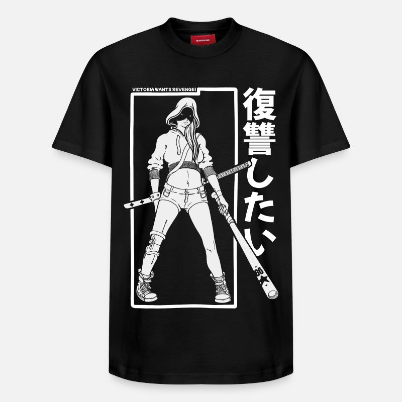 Guerrier à capuche avec chauve-souris - T-shirt unisexe décontracté en coton Supima – de SPREAD - noir