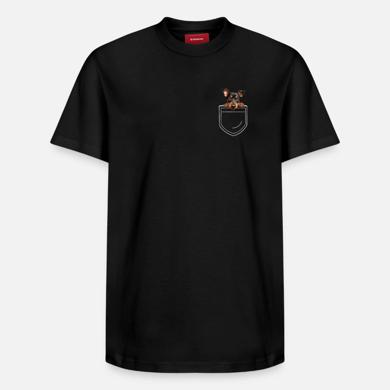 Hund Dobermann - Relaxed Unisex Supima Cotton T-Shirt – von SPREAD - Schwarz