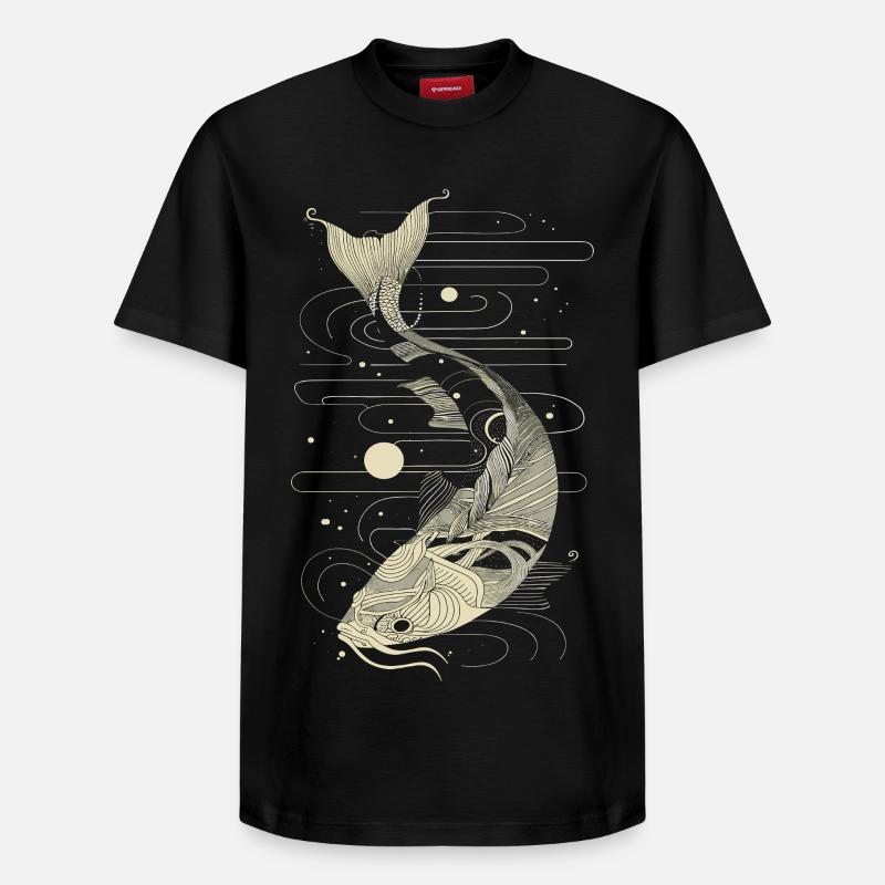 Fisch Grafik - Relaxed Unisex Supima Cotton T-Shirt – von SPREAD - Schwarz