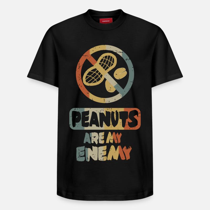 Les cacahuètes sont mes ennemies - T-shirt unisexe décontracté en coton Supima – de SPREAD - noir