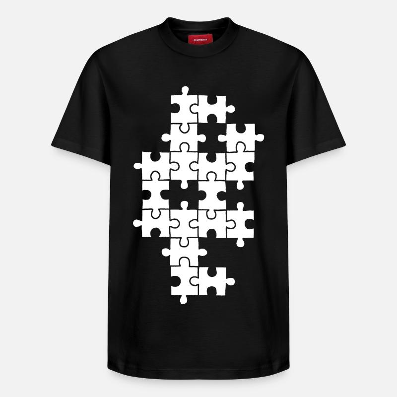 Puzzle blanc - T-shirt unisexe décontracté en coton Supima – de SPREAD - noir