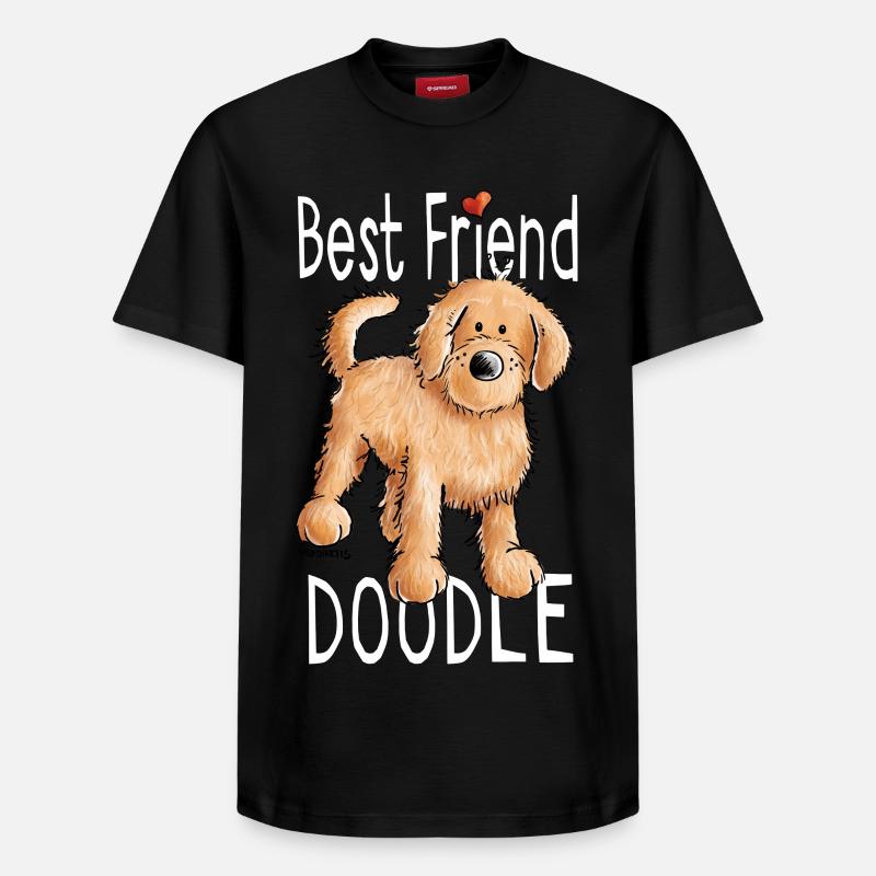 Drôle Doodle Chien - Cadeau - T-shirt unisexe décontracté en coton Supima – de SPREAD - noir