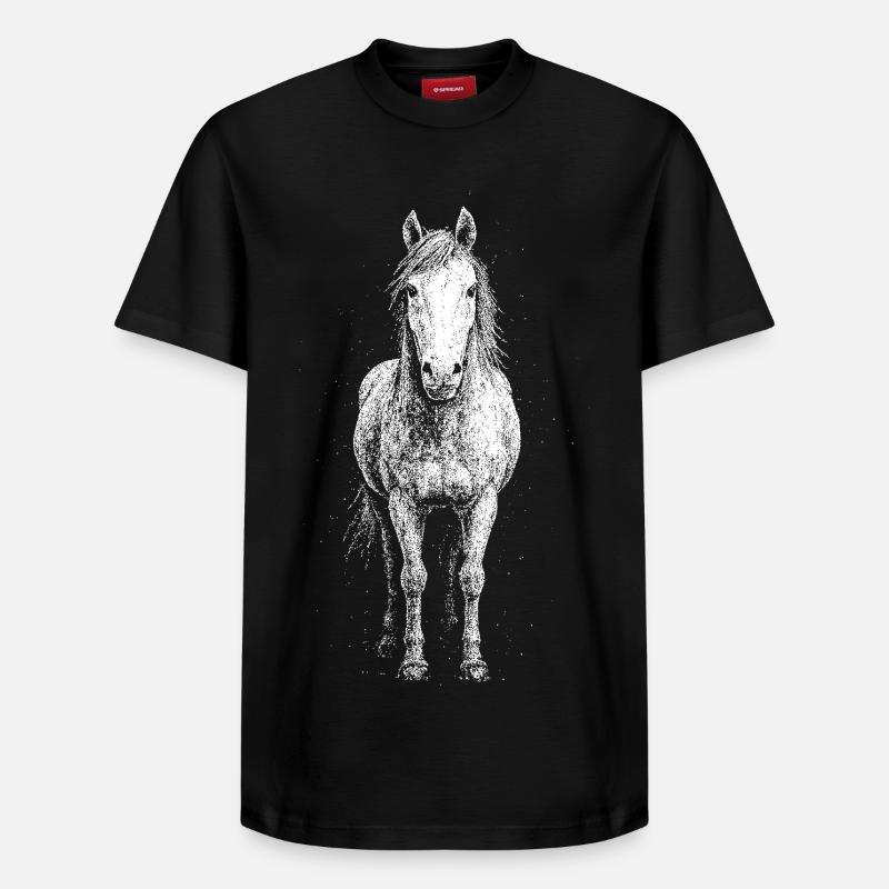 Pferd - Relaxed Unisex Supima Cotton T-Shirt – von SPREAD - Schwarz