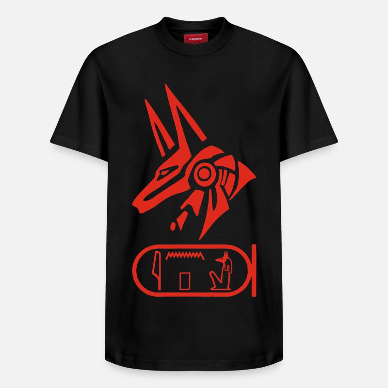 Dieu Anubis (rouge) - T-shirt unisexe décontracté en coton Supima – de SPREAD - noir