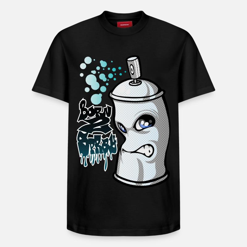 Spray and graffiti - Relaxed Unisex Supima Cotton T-Shirt – von SPREAD - Schwarz