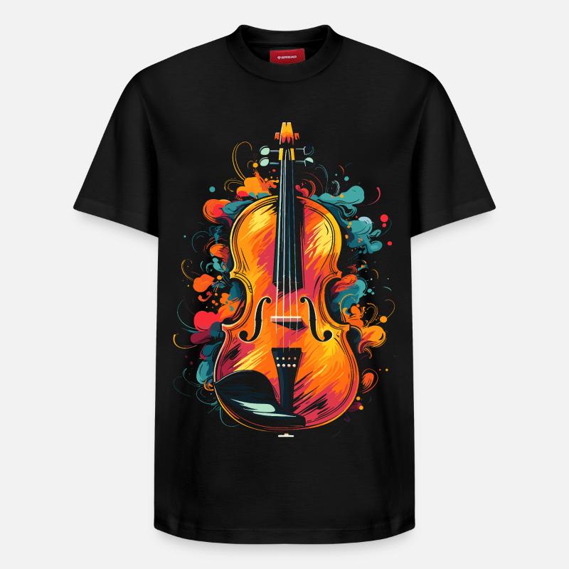Violon - T-shirt unisexe décontracté en coton Supima – de SPREAD - noir