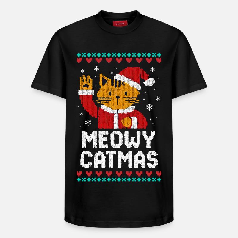 Catmas miaou - T-shirt unisexe décontracté en coton Supima – de SPREAD - noir