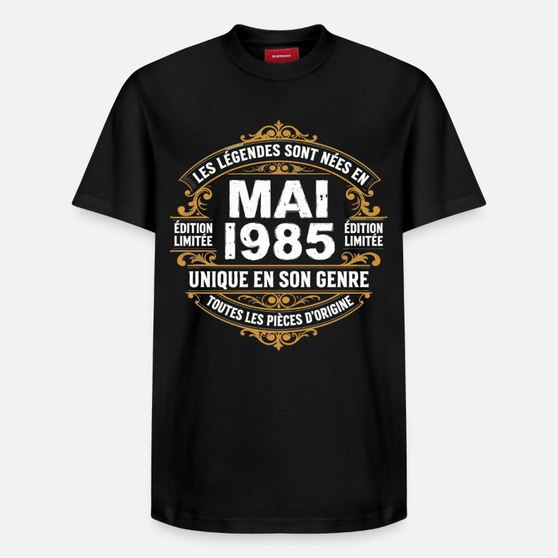 May 1985  - T-shirt unisexe décontracté en coton Supima – de SPREAD - noir