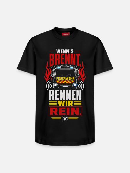 Feuerwehr - Relaxed Unisex Supima Cotton T-Shirt – von SPREAD - Schwarz