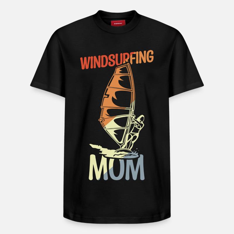 Mama Windsurfer - Relaxed Unisex Supima Cotton T-Shirt – von SPREAD - Schwarz