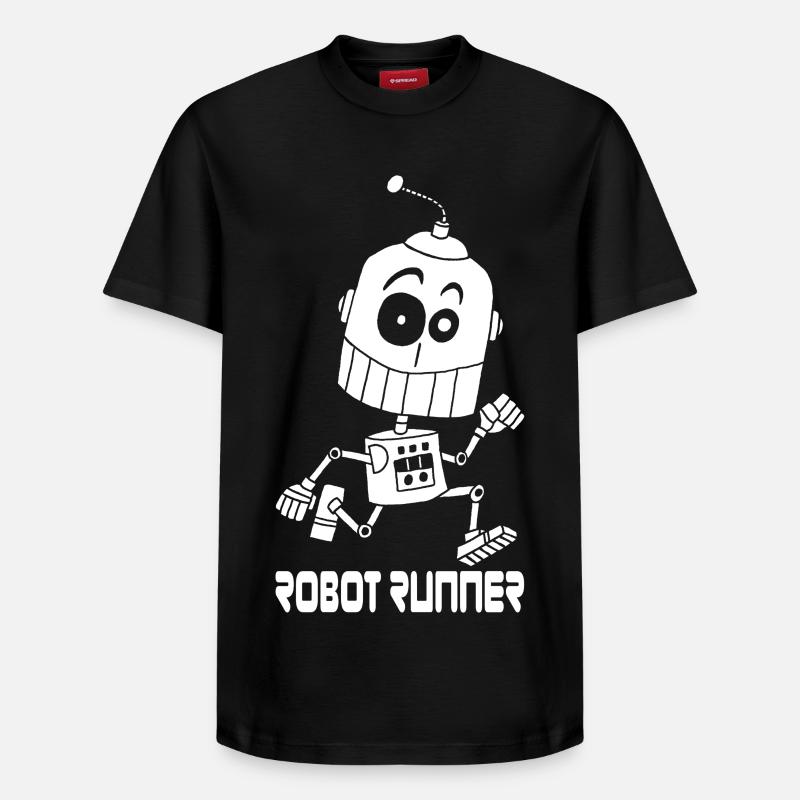 Robot coureur blanc - T-shirt unisexe décontracté en coton Supima – de SPREAD - noir