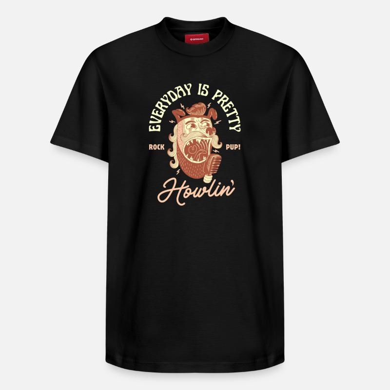Everyday is Pretty Howlin' – Rockabilly Dog - T-shirt unisexe décontracté en coton Supima – de SPREAD - noir