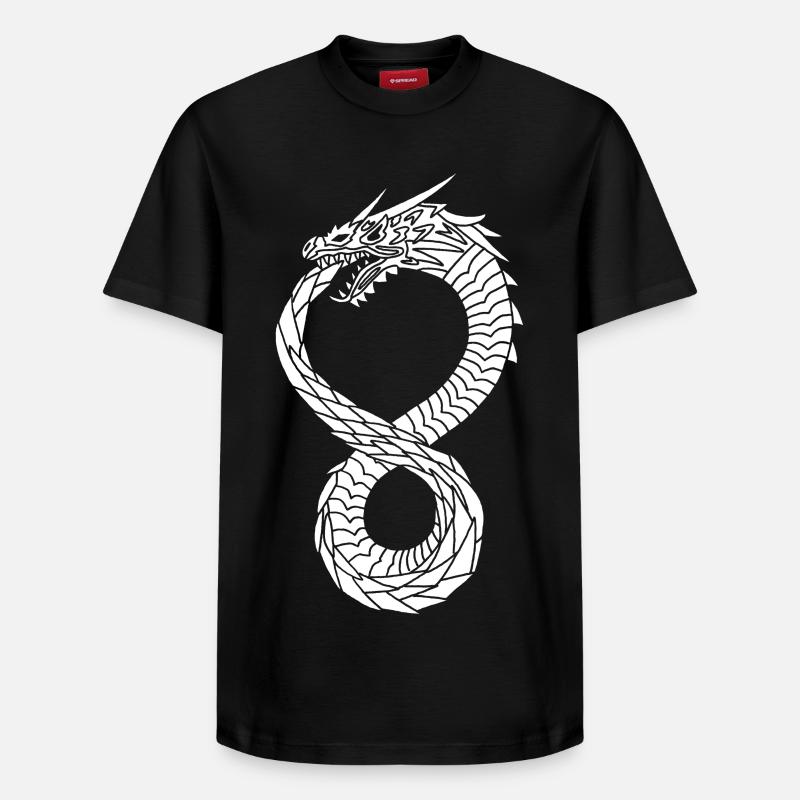 Dragon infini blanc - T-shirt unisexe décontracté en coton Supima – de SPREAD - noir
