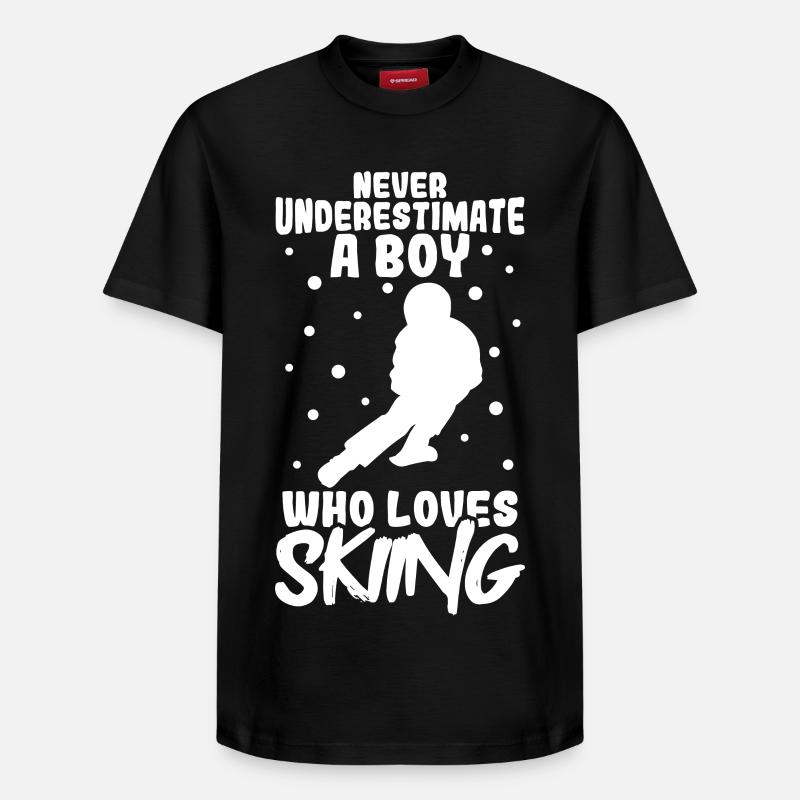 Garçon de ski - T-shirt unisexe décontracté en coton Supima – de SPREAD - noir