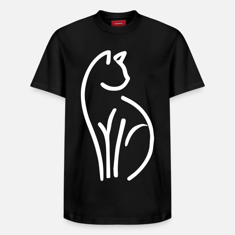 Chat - T-shirt unisexe décontracté en coton Supima – de SPREAD - noir
