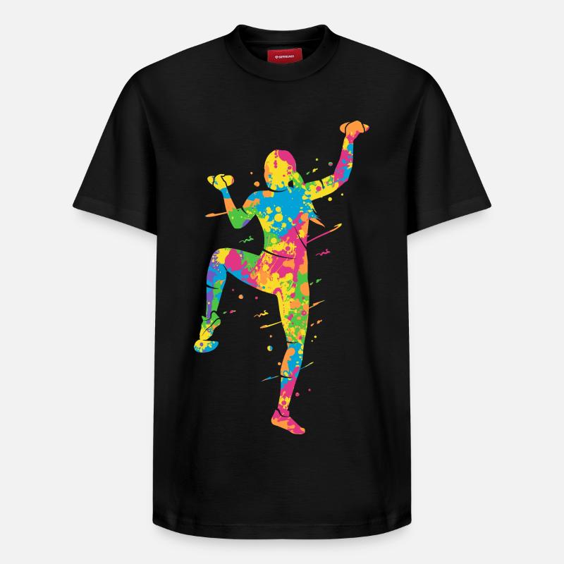 Bouldern Bunt Kletterer Mädchen Berge Klettern - Relaxed Unisex Supima Cotton T-Shirt – von SPREAD - Schwarz