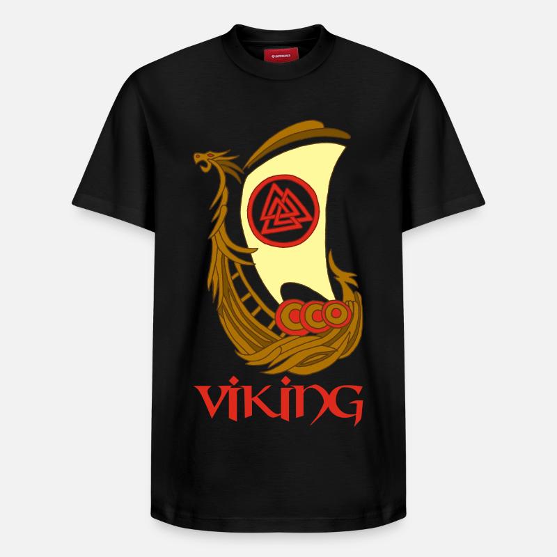 Bateau viking - T-shirt unisexe décontracté en coton Supima – de SPREAD - noir