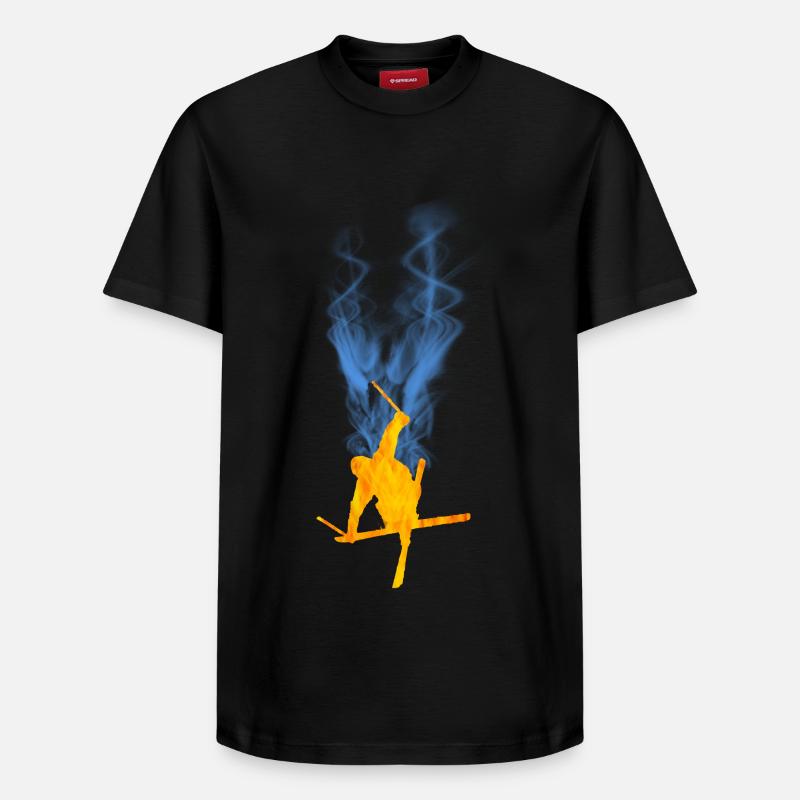 Flamme de ski acrobatique - T-shirt unisexe décontracté en coton Supima – de SPREAD - noir