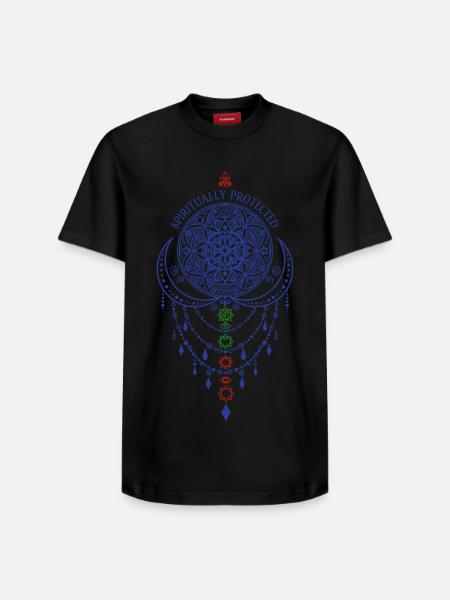 Spirituality Spiritually Protected Sacred Geometry - Relaxed Unisex Supima Cotton T-Shirt – by SPREAD - black