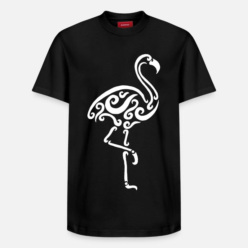 Flamant blanc - T-shirt unisexe décontracté en coton Supima – de SPREAD - noir