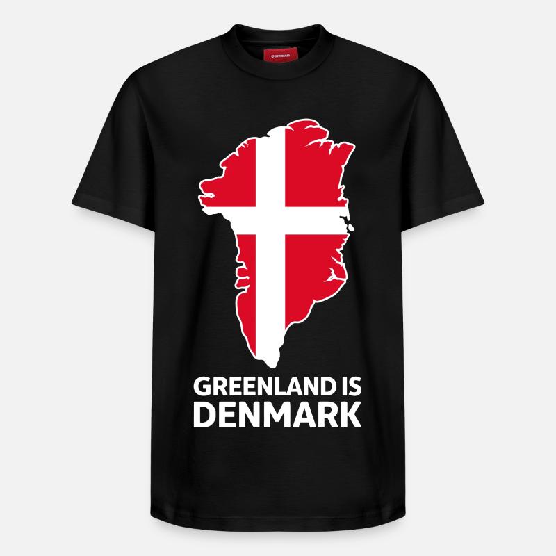 Carte du drapeau Groenland-Danemark - T-shirt unisexe décontracté en coton Supima – de SPREAD - noir