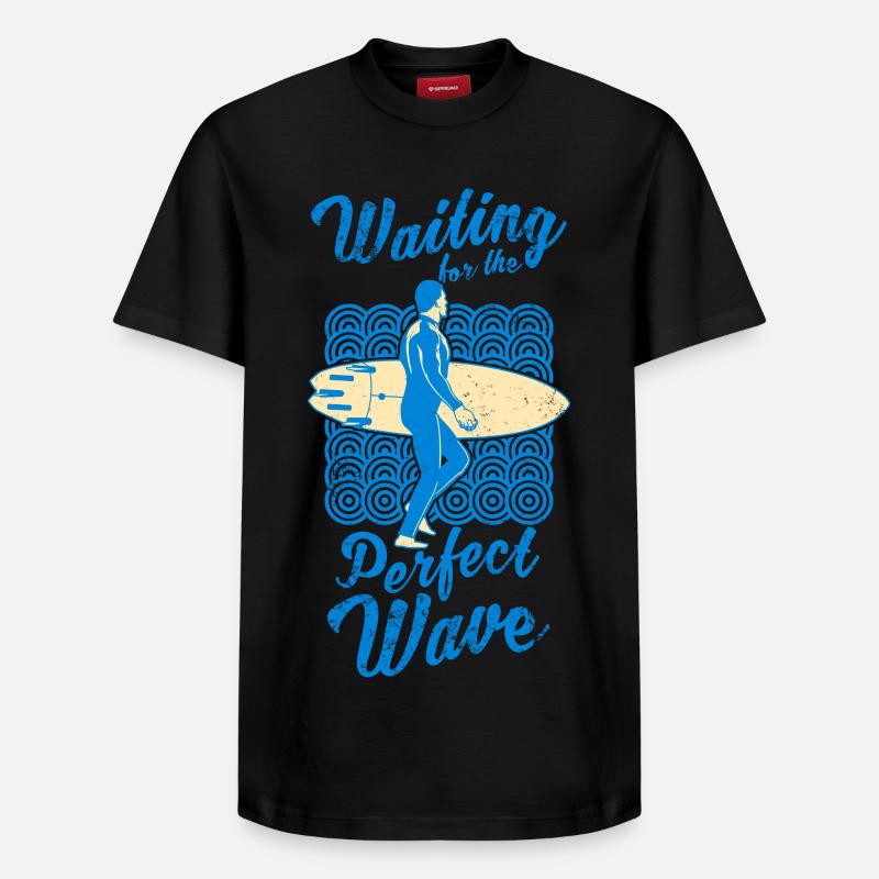 Motivation du surfeur - T-shirt unisexe décontracté en coton Supima – de SPREAD - noir