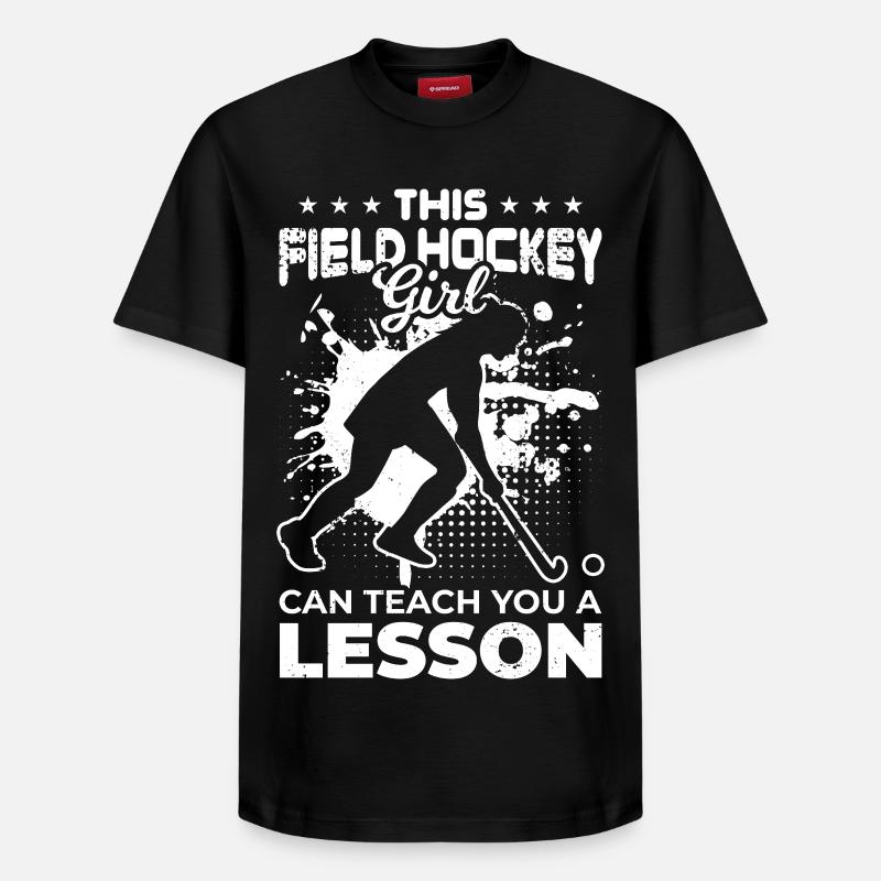 Hockey Mädchen - Relaxed Unisex Supima Cotton T-Shirt – von SPREAD - Schwarz