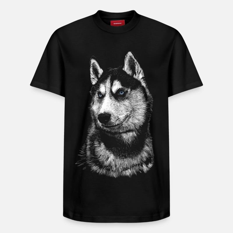 Husky - Relaxed Unisex Supima Cotton T-Shirt – von SPREAD - Schwarz
