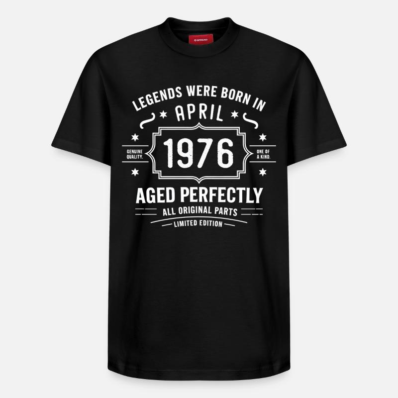 Avril 1976 - T-shirt unisexe décontracté en coton Supima – de SPREAD - noir