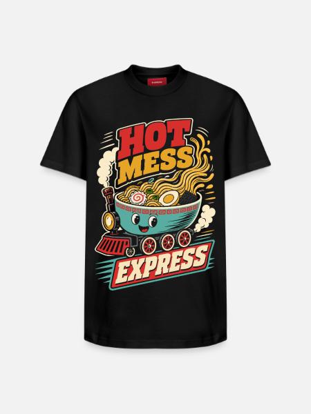 Hot Mess Express Ramen Zug - Relaxed Unisex Supima Cotton T-Shirt – von SPREAD - Schwarz