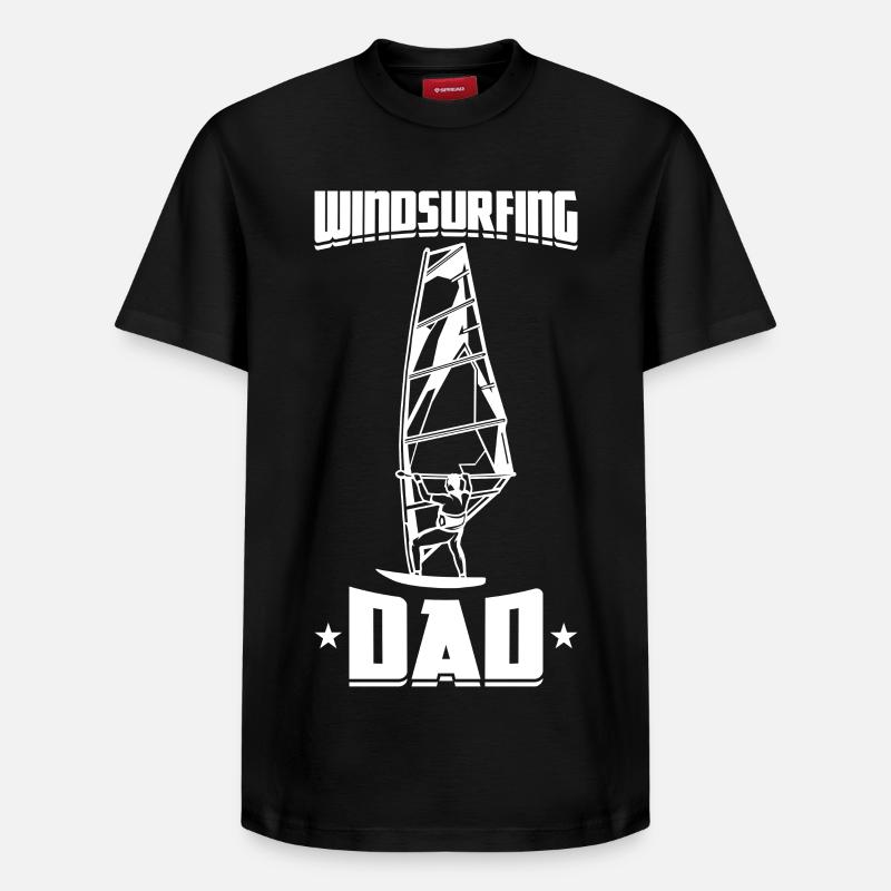 Windsurfer Papa - Relaxed Unisex Supima Cotton T-Shirt – von SPREAD - Schwarz