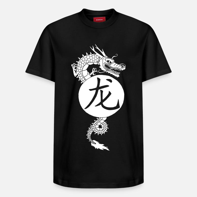 Dragon blanc de Chine - T-shirt unisexe décontracté en coton Supima – de SPREAD - noir
