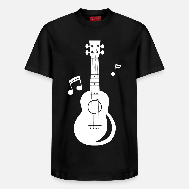 Ukulele Grafik - Relaxed Unisex Supima Cotton T-Shirt – von SPREAD - Schwarz