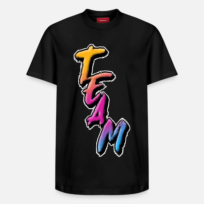 Équipe - T-shirt unisexe décontracté en coton Supima – de SPREAD - noir