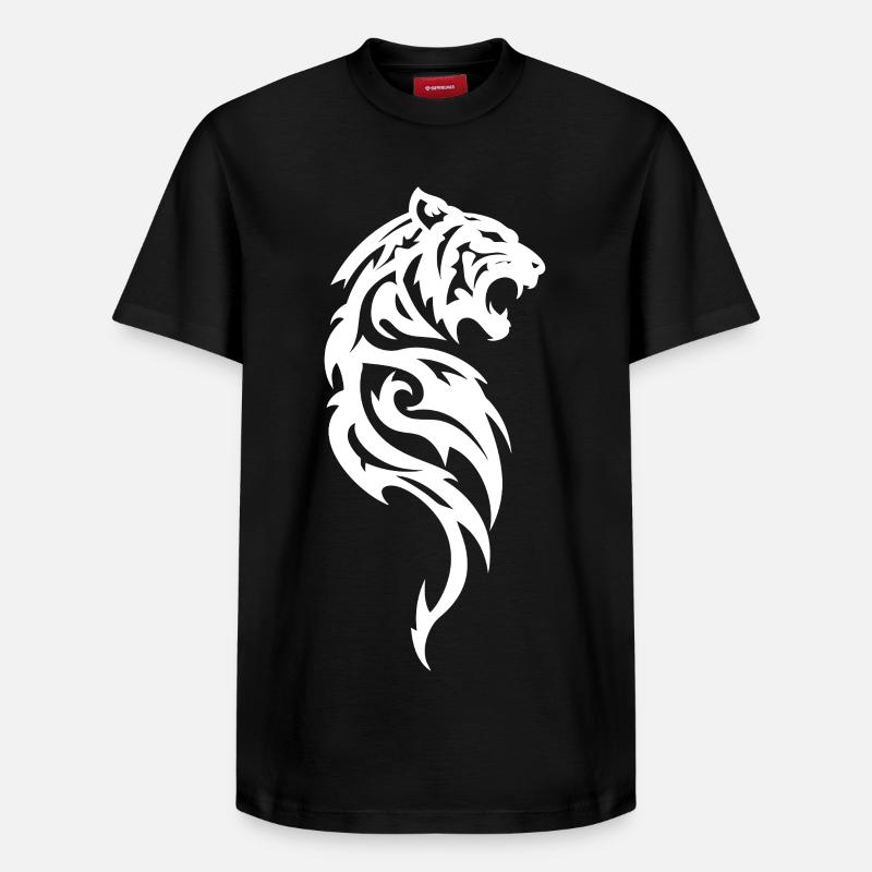 Silhouette tribale du tigre - T-shirt unisexe décontracté en coton Supima – de SPREAD - noir