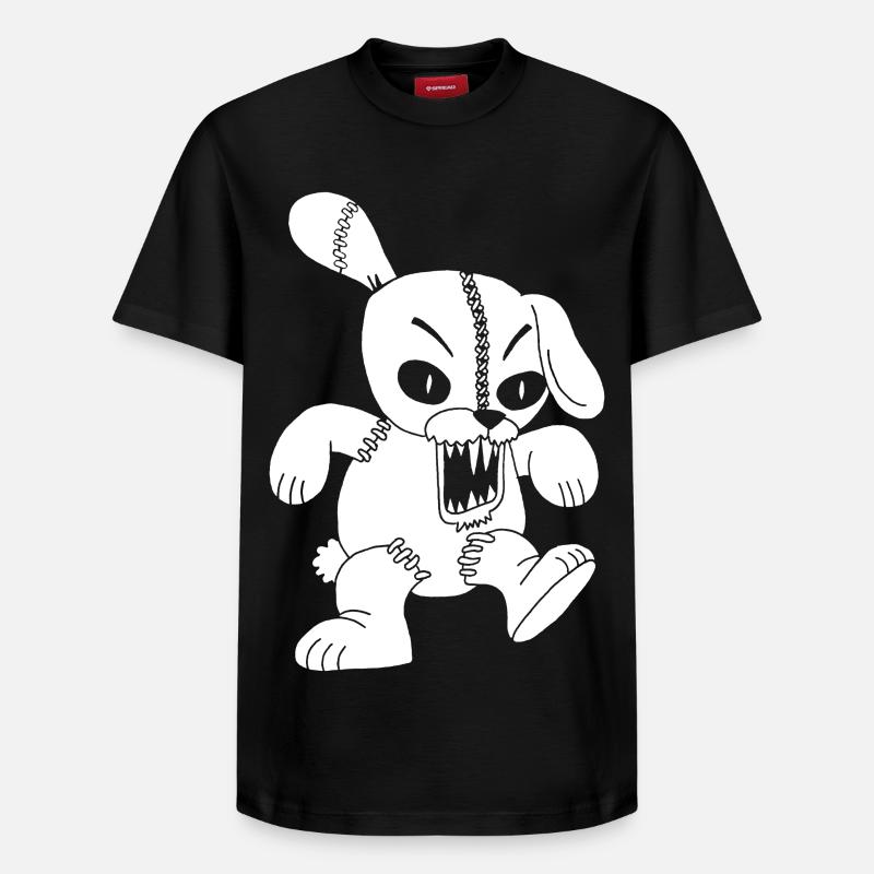Lapin blanc monstrueux - T-shirt unisexe décontracté en coton Supima – de SPREAD - noir