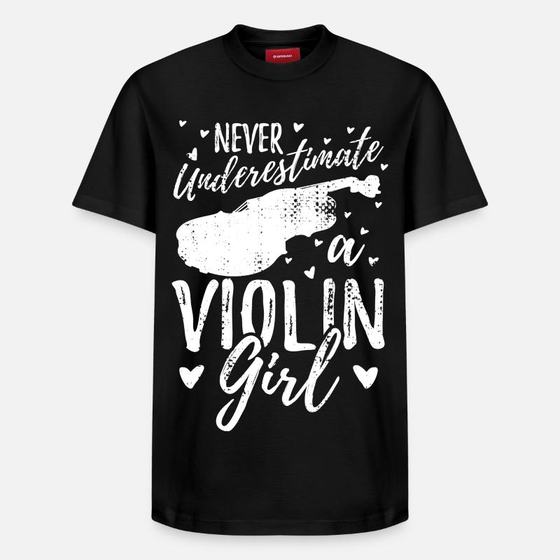 Fille de violon - T-shirt unisexe décontracté en coton Supima – de SPREAD - noir