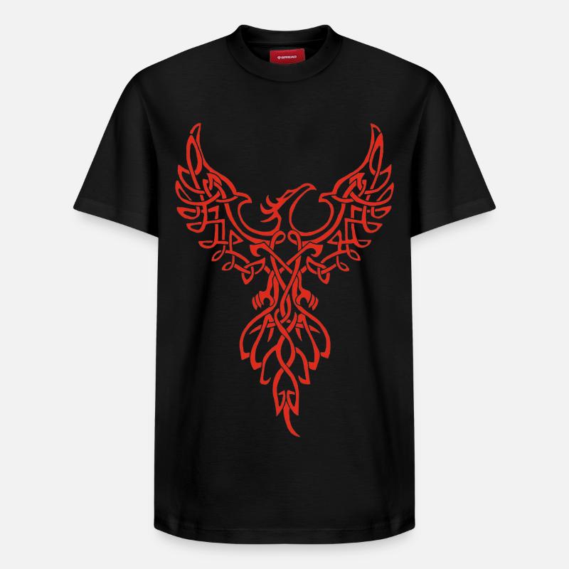Symbole du phénix rouge - T-shirt unisexe décontracté en coton Supima – de SPREAD - noir