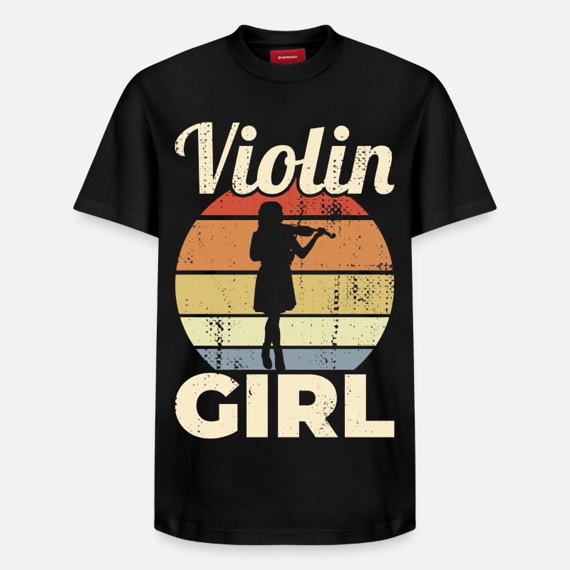 Geigerin Mädchen - Relaxed Unisex Supima Cotton T-Shirt – von SPREAD - Schwarz