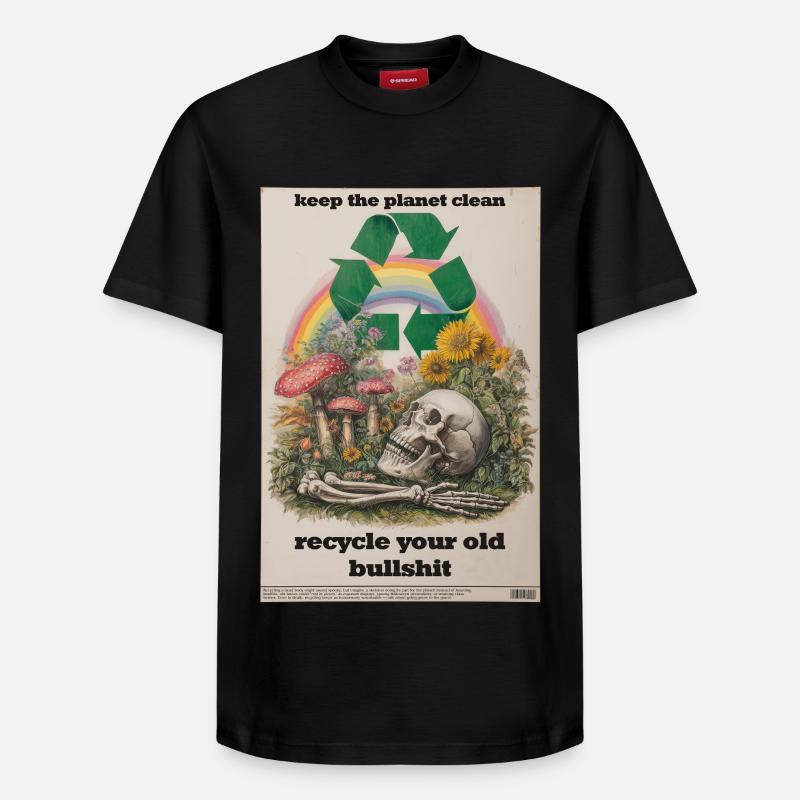 Recyclez-le ! - T-shirt unisexe décontracté en coton Supima – de SPREAD - noir