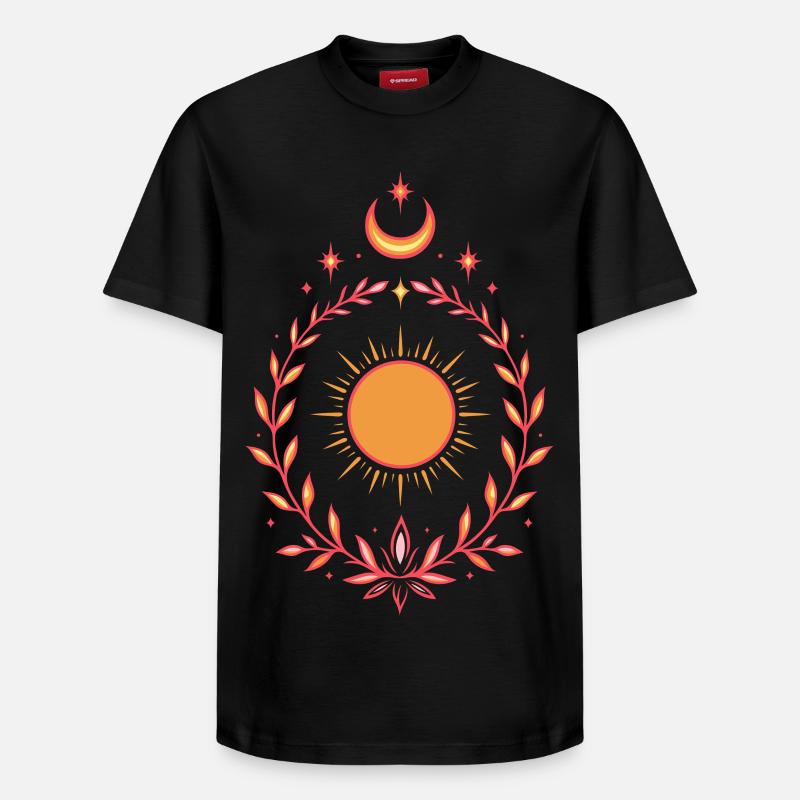 Soleil d’été – Boho Litha Design - T-shirt unisexe décontracté en coton Supima – de SPREAD - noir