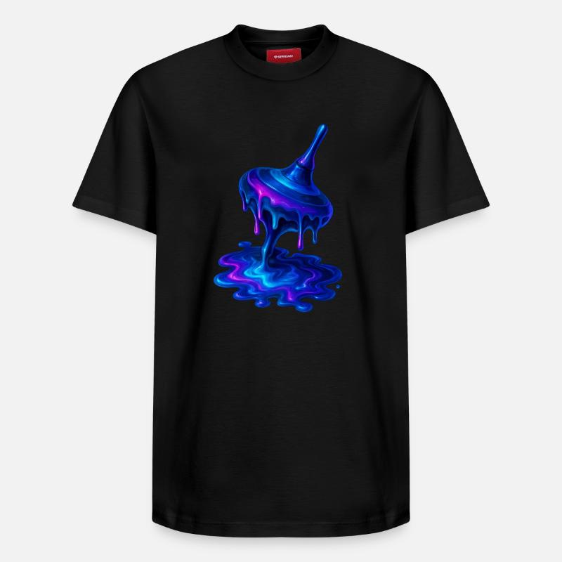 Schmelzender Kreisel Blau Lila - Relaxed Unisex Supima Cotton T-Shirt – von SPREAD - Schwarz